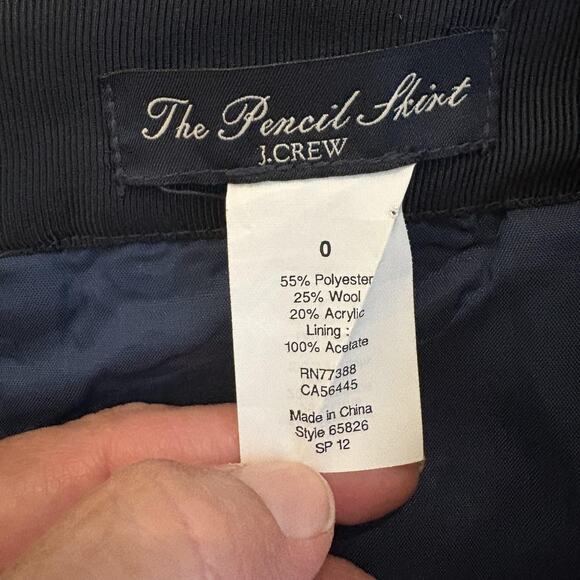 J Crew Pencil Skirt Womens 0 Tweed Wool Blend Lined Classic Career Work Office - Picture 2 of 12